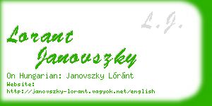 lorant janovszky business card