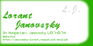 lorant janovszky business card